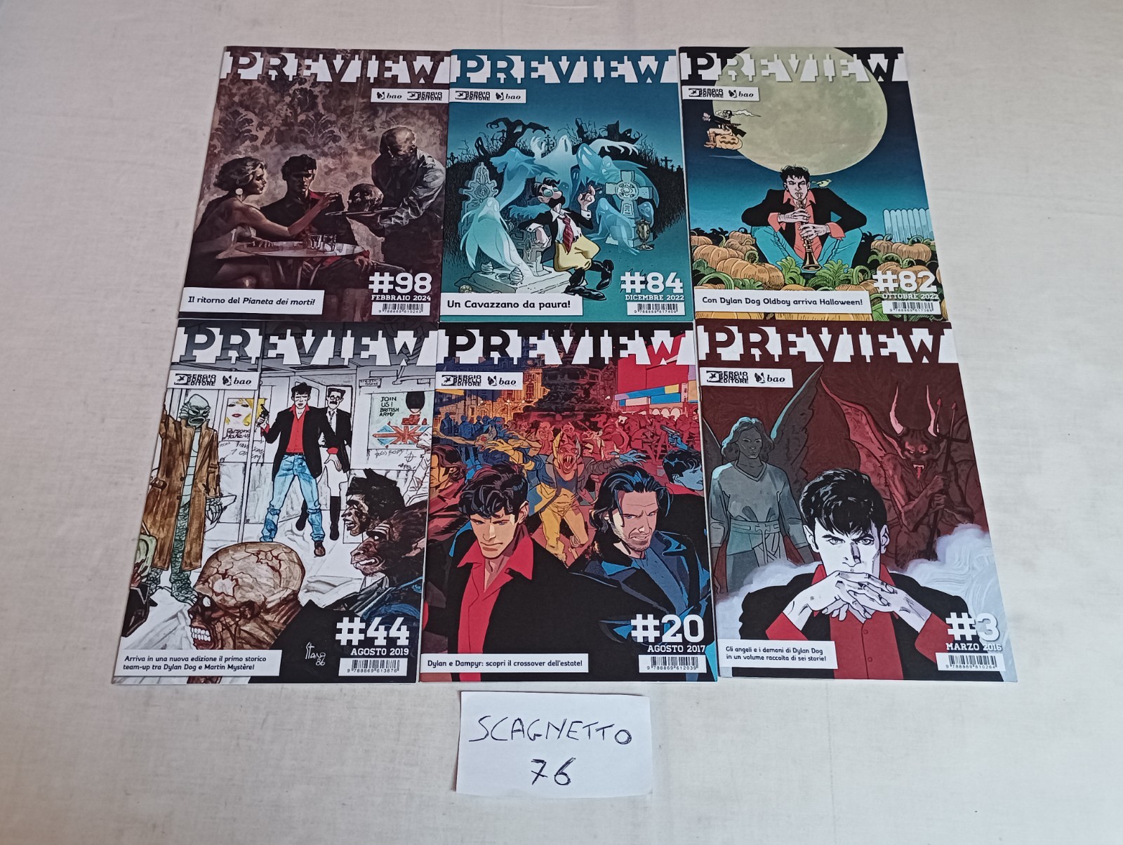DYLAN DOG su RIVISTA PREVIEW lotto Di 6 Numeri 