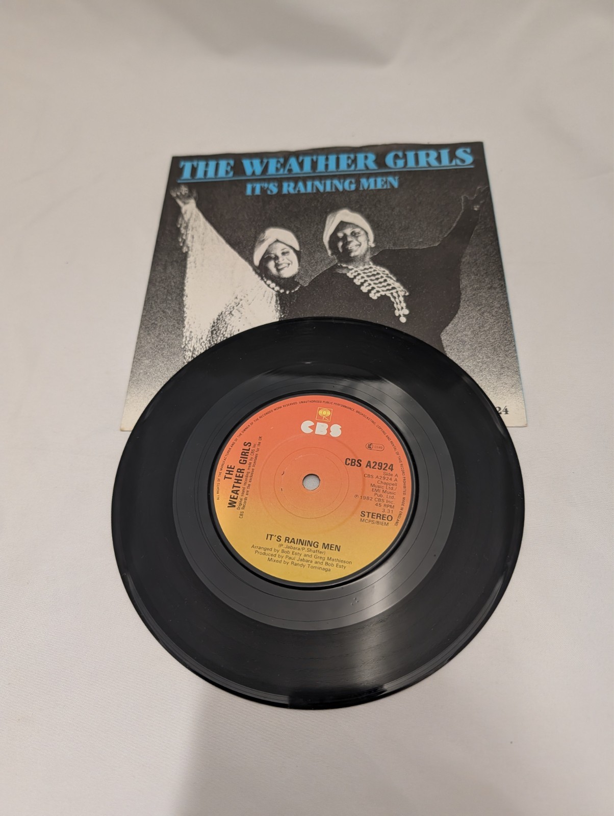 The Weather Girls It’s Raining Men 7inch Vinyl single 1984 cbs records