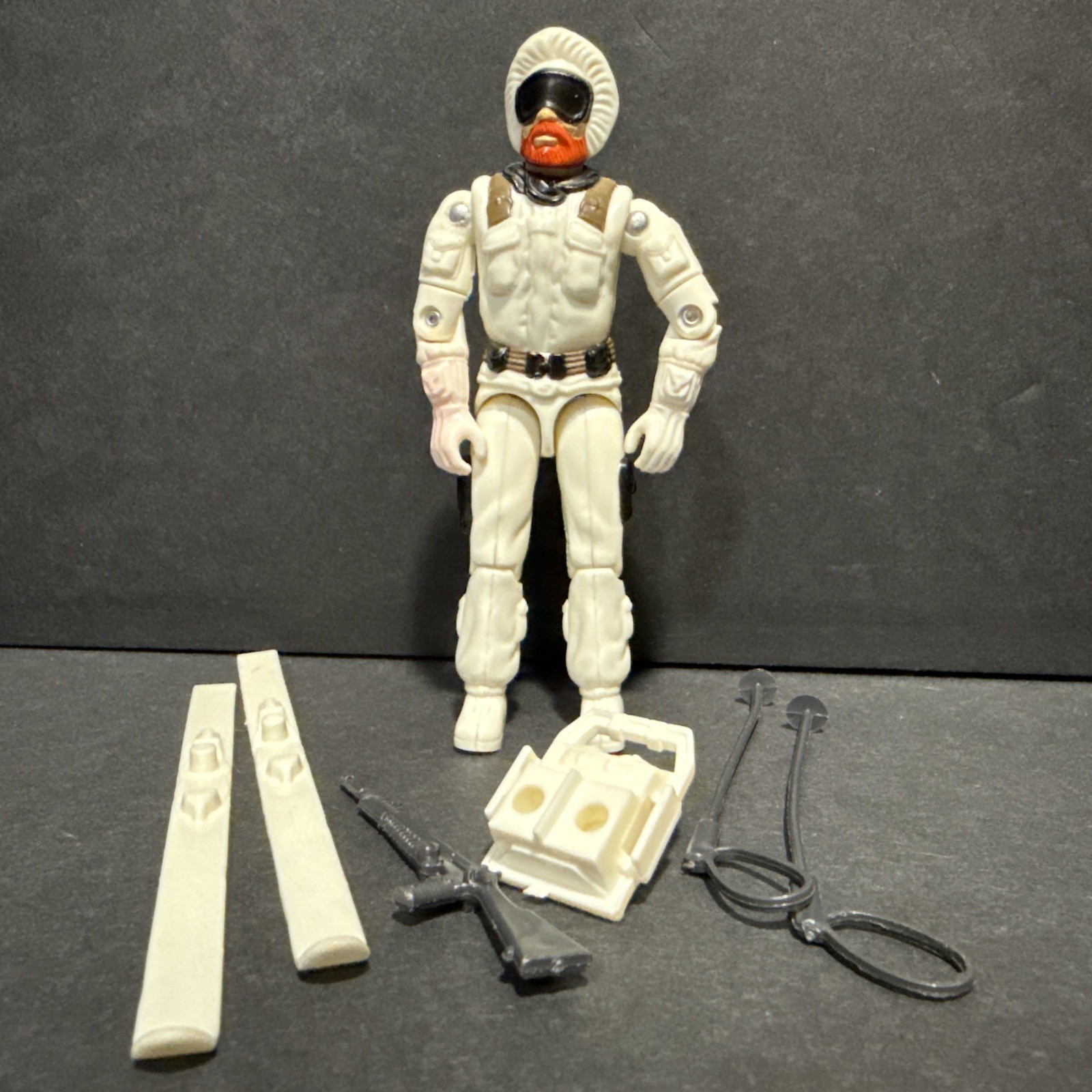 1983 HASBRO GI JOE SNOW JOB v1 FIGURINA 100% COMPLETA BIANCO BRILLANTE ADERENTE