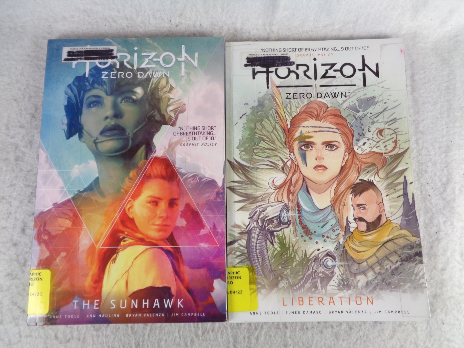 Horizon Zero Dawn Vol. 1: The Sunhawk & Vol. 2: Liberazione Anne Toole Ex Biblioteca
