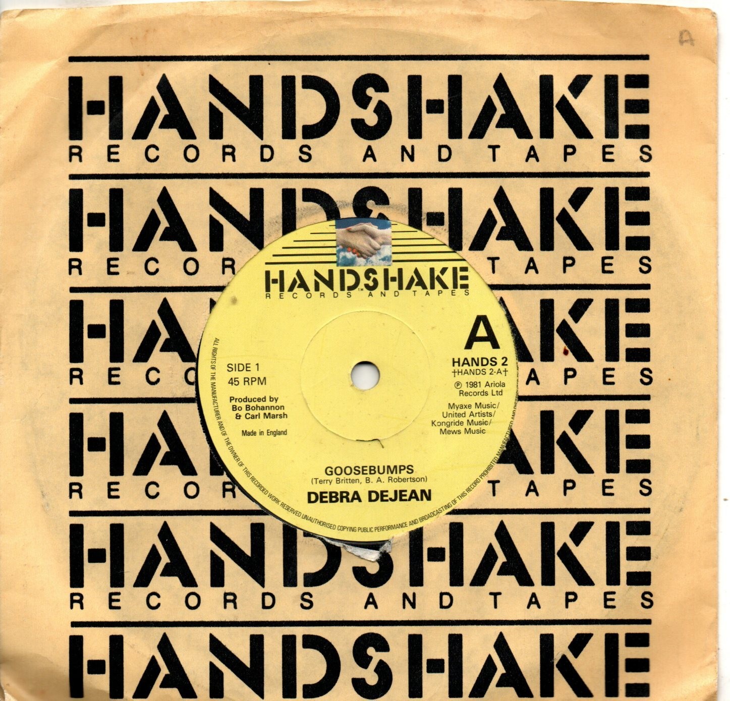 Debra Dejean:Goosebumps/After class:UK Handshake:1981