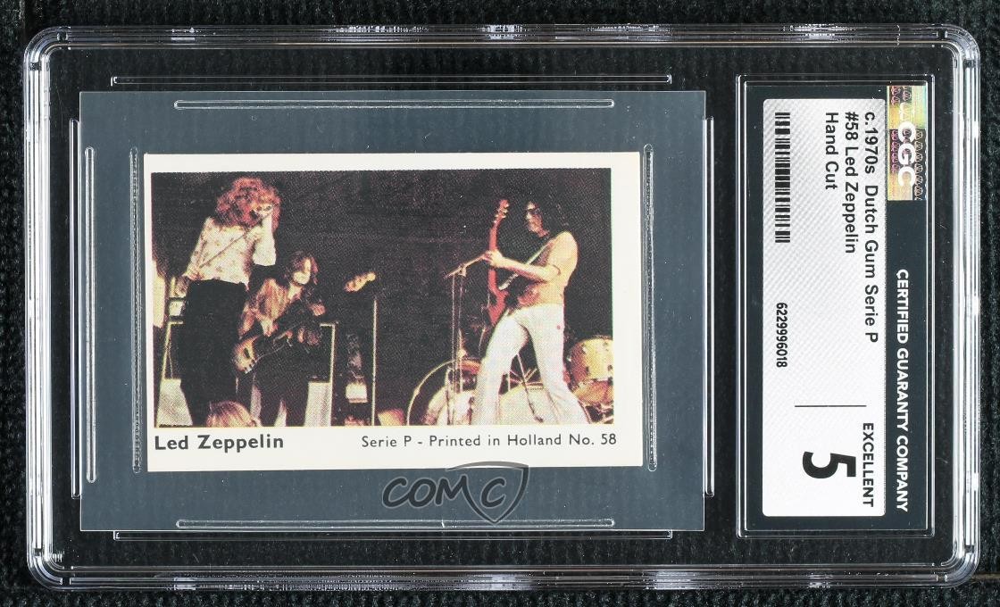 1974 Dutch Gum Serie P - Printed in Holland Led Zeppelin #58 CGC 5 0i7t