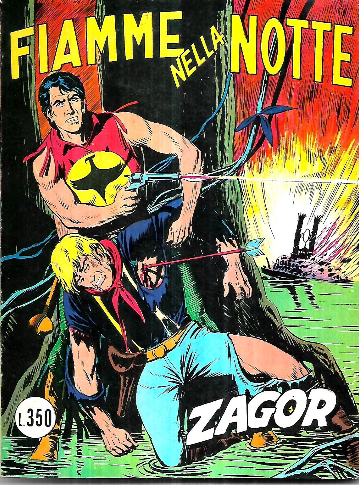 Zagor serie rossa 70 (mar 1976, Lire 350): Fiamme Notte: ottimo +++/pari nuovo