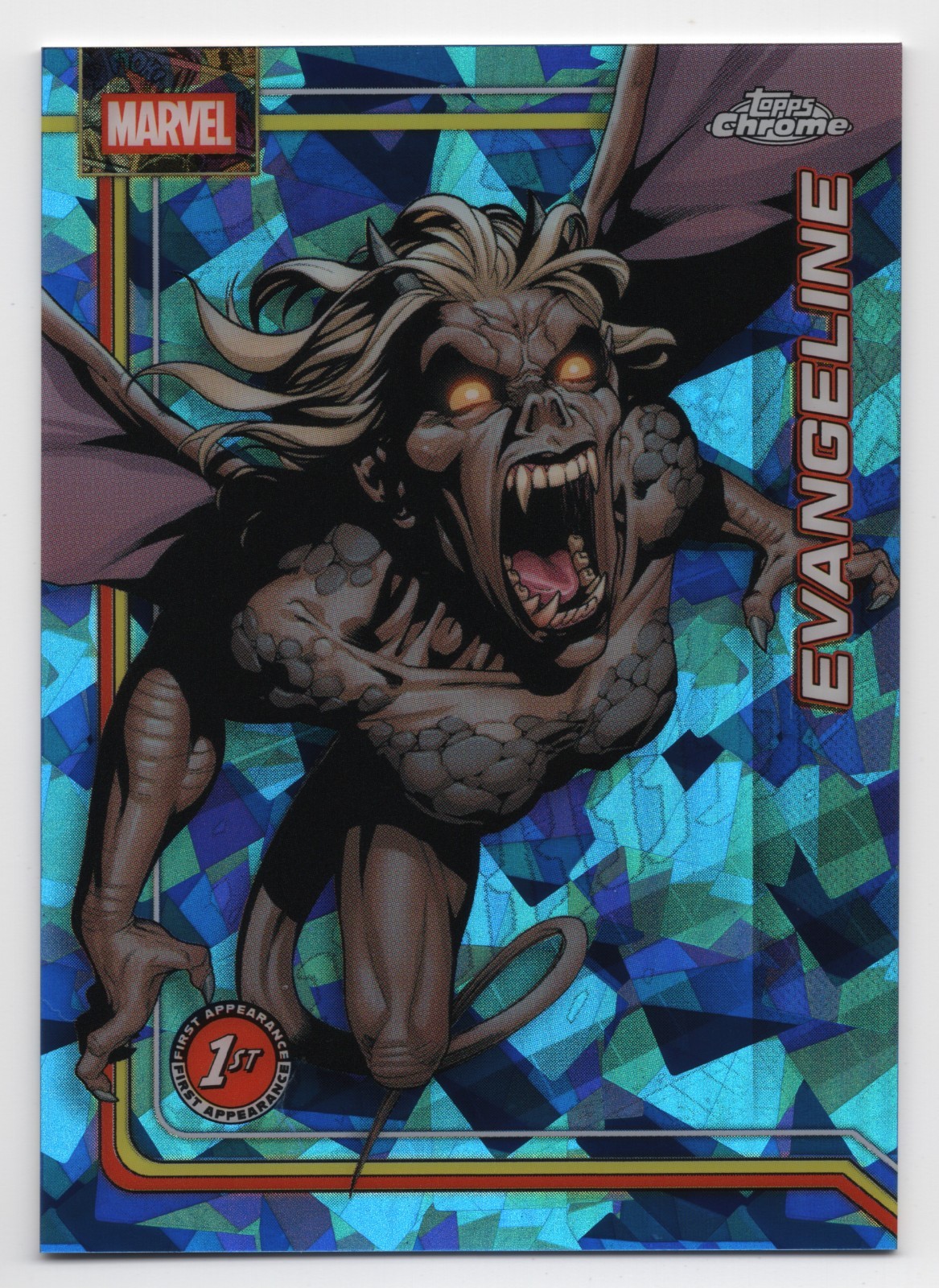 2026 Topps Chrome Marvel Sapphire Edition Evangeline #117 Base 1° Apparizione