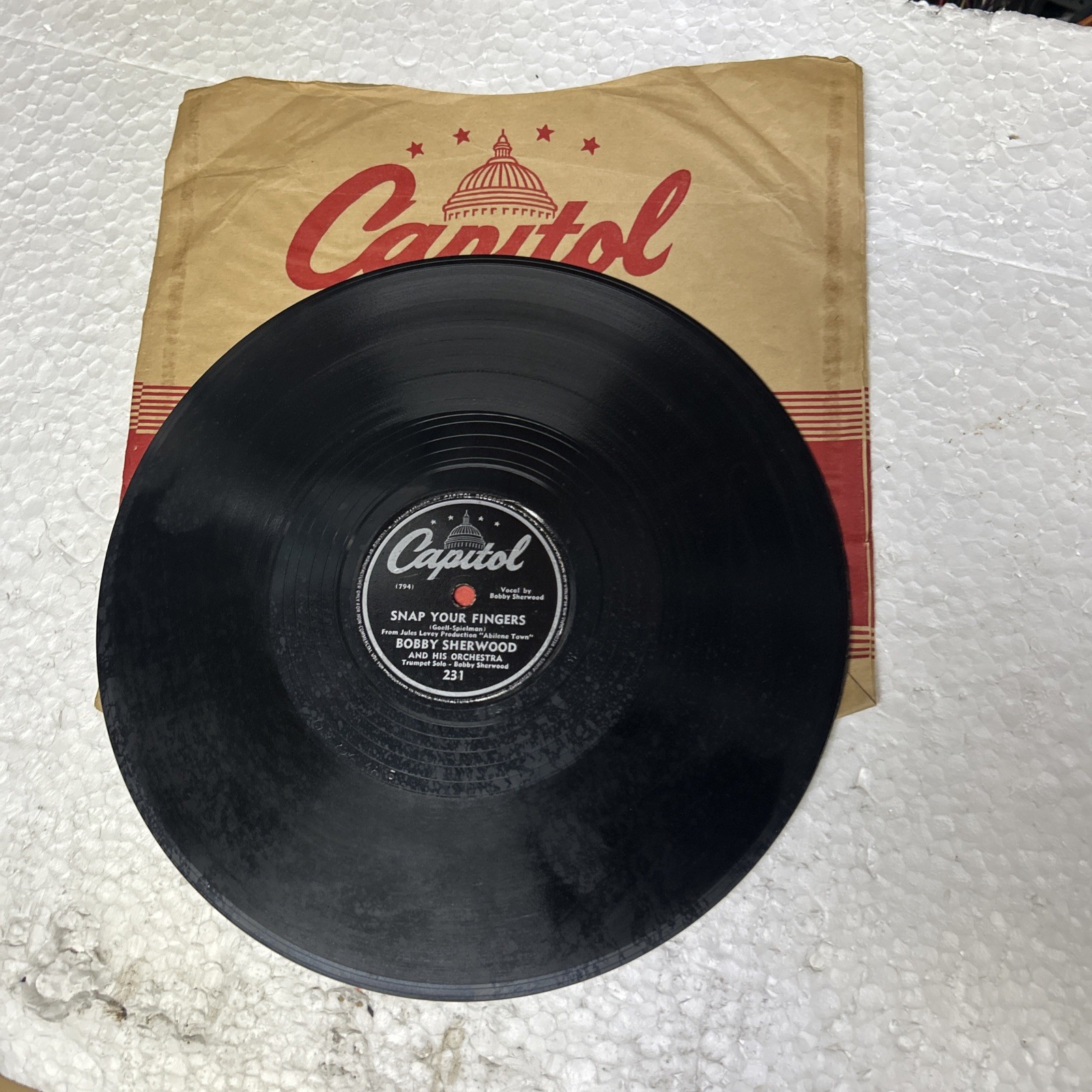 Bobby Sherwood Cotton Tail/Snap Your Fingers Capitol Sleeve 78