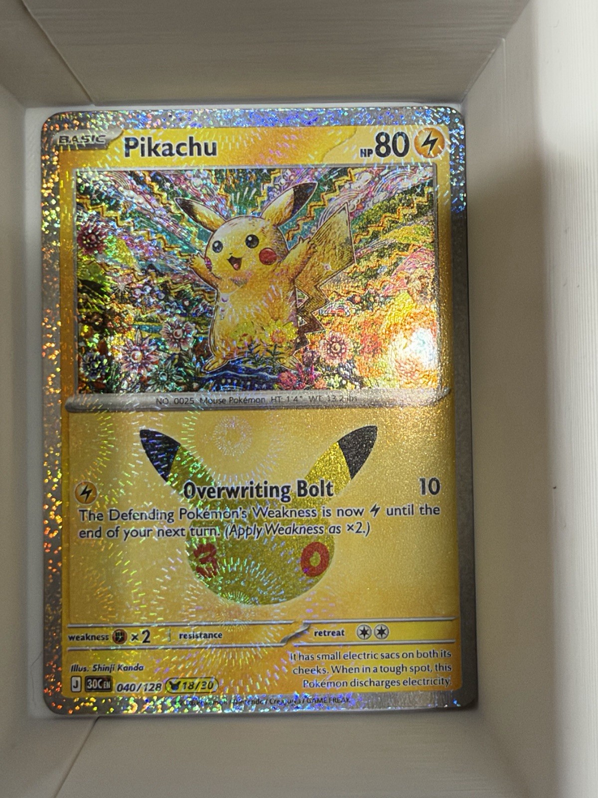 Pikachu 040/128 18/30 Holo Pokemon 30° Celebrazione 2026 Inglese