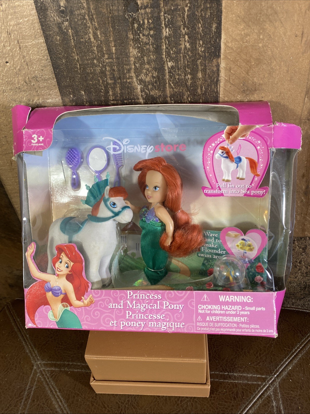 Bambola Principessa Ariel Pony Magico e Flounder Playset 2001 Ritirata Vintage