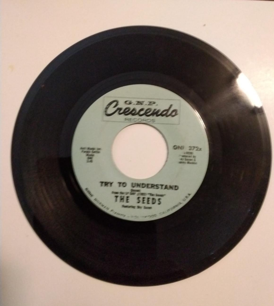 Vinyl 45 RPM ,THE SEEDS, TRY TO UNDERSTAND/PUSHIN TOO HARD, $5.00