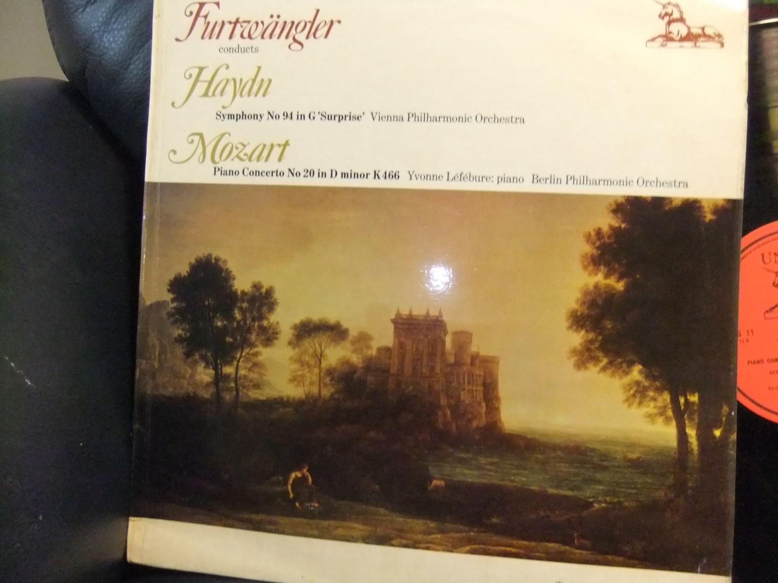 MOZART / HAYDN UK LP UNICORN WFS 11 YVONNE LEFEBURE / FURTWANGLER