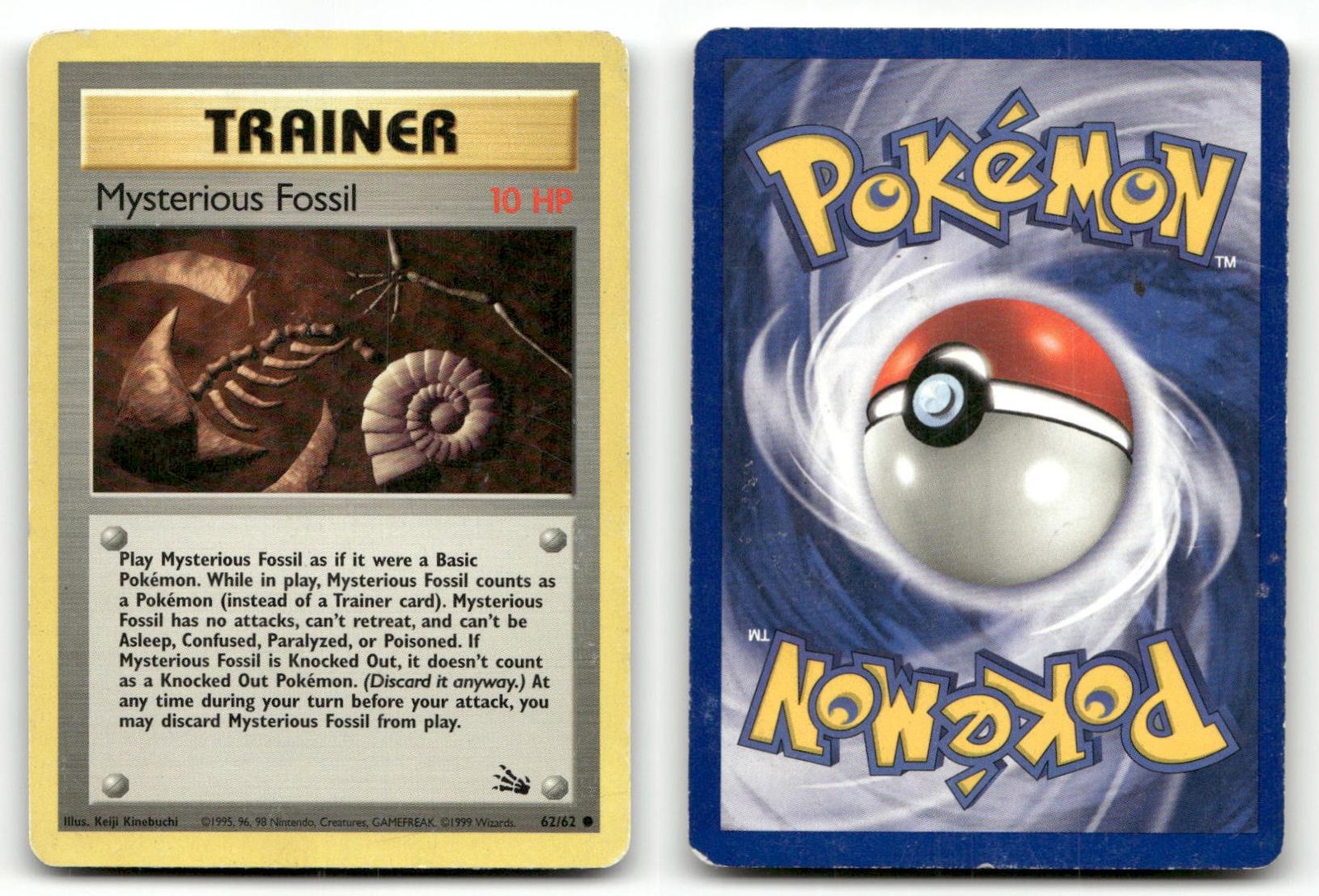 MYSTERIOUS FOSSIL FOSSIL 62/62 COMMON POKEMON UNLIMITED HP B1-1-201