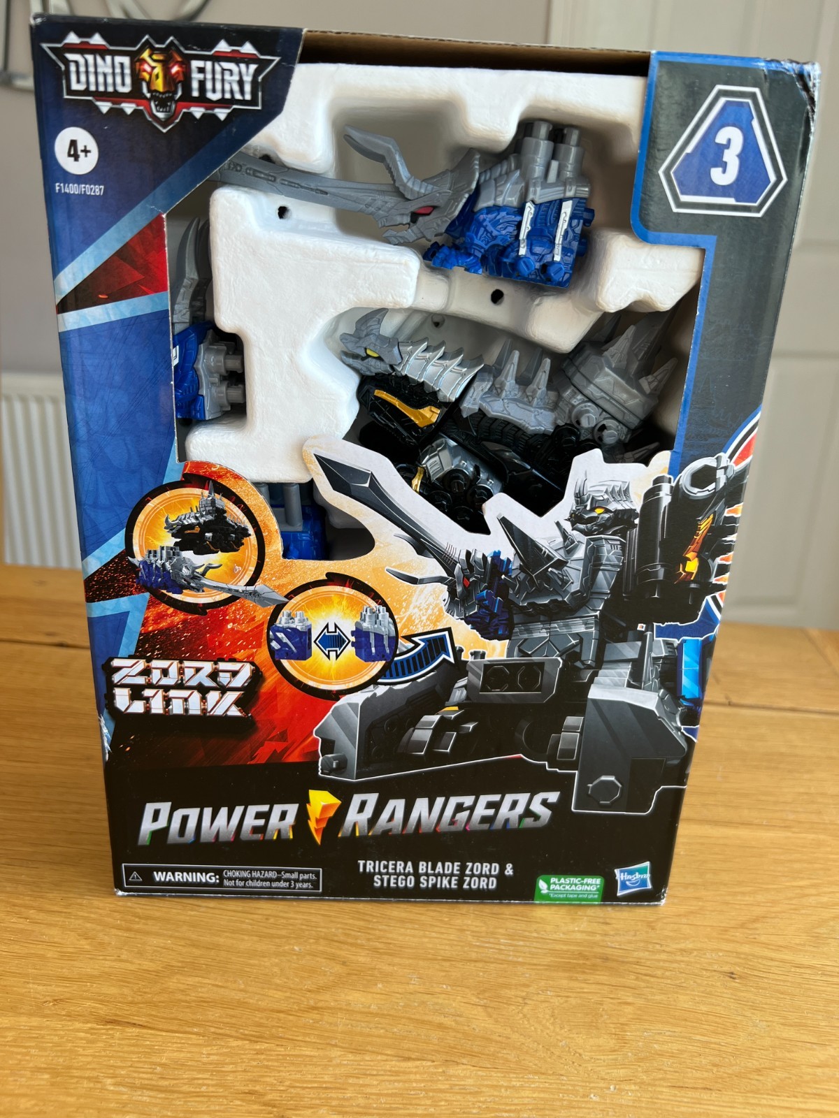Power Ranger Dino Fury Twin Zord set 2 incl Stego & Triceratop 100% completo ottime condizioni