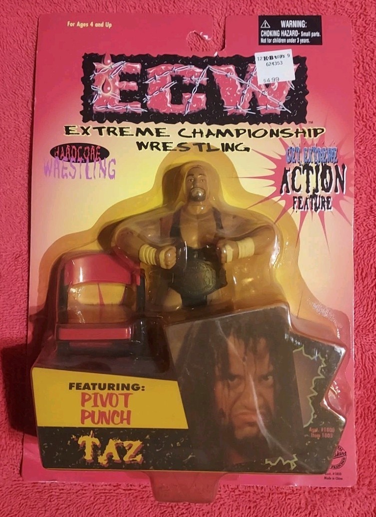 VINTAGE 1999 Sealed Taz Pivot Punch ECW Extreme Champion Wrestling FIGURE NEW 