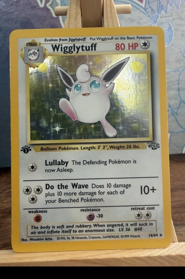 Pokemon Card Wigglytuff Jungle 16/64 Holo Unlimited Holo Rare 1st Edition 1999