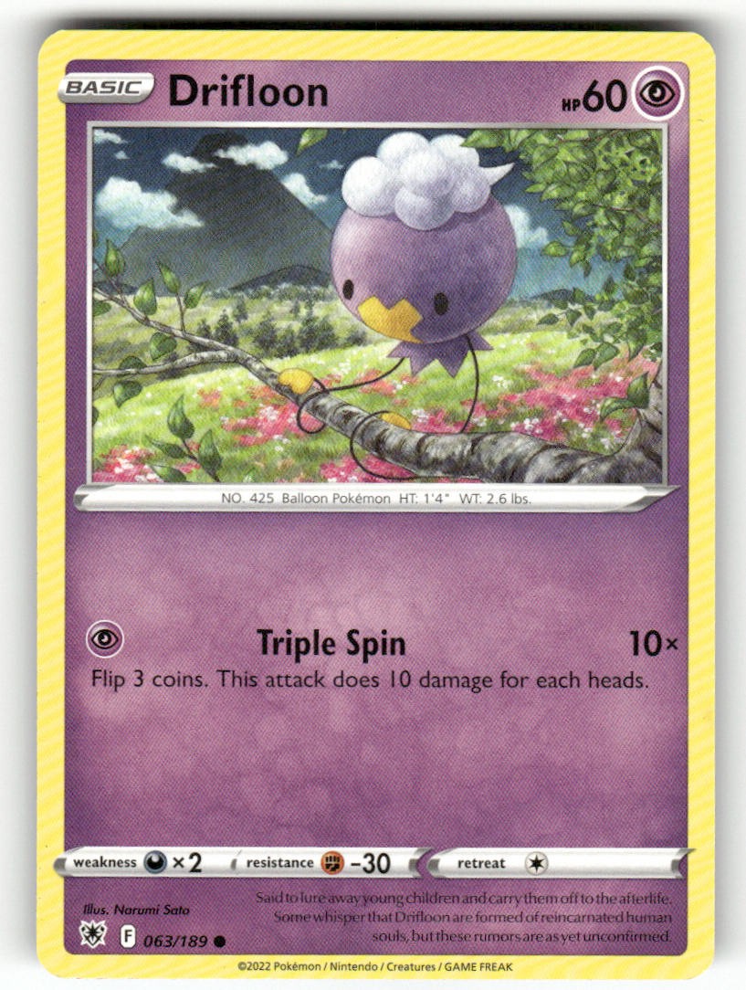 Drifloon 063/189 Pokemon Radianza Astrale Comune Giocato Leggermente