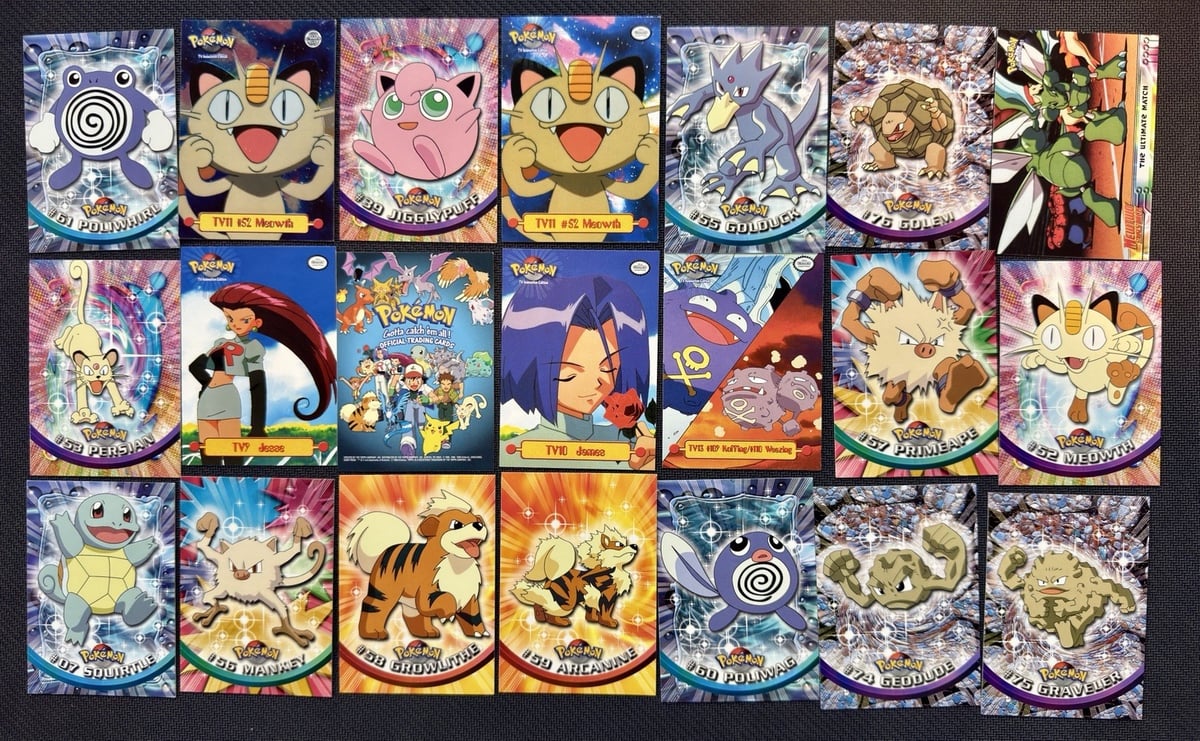 29 Card Lot Vintage Topps Pokemon TV - Movie - Squirtle Team Rocket Ash