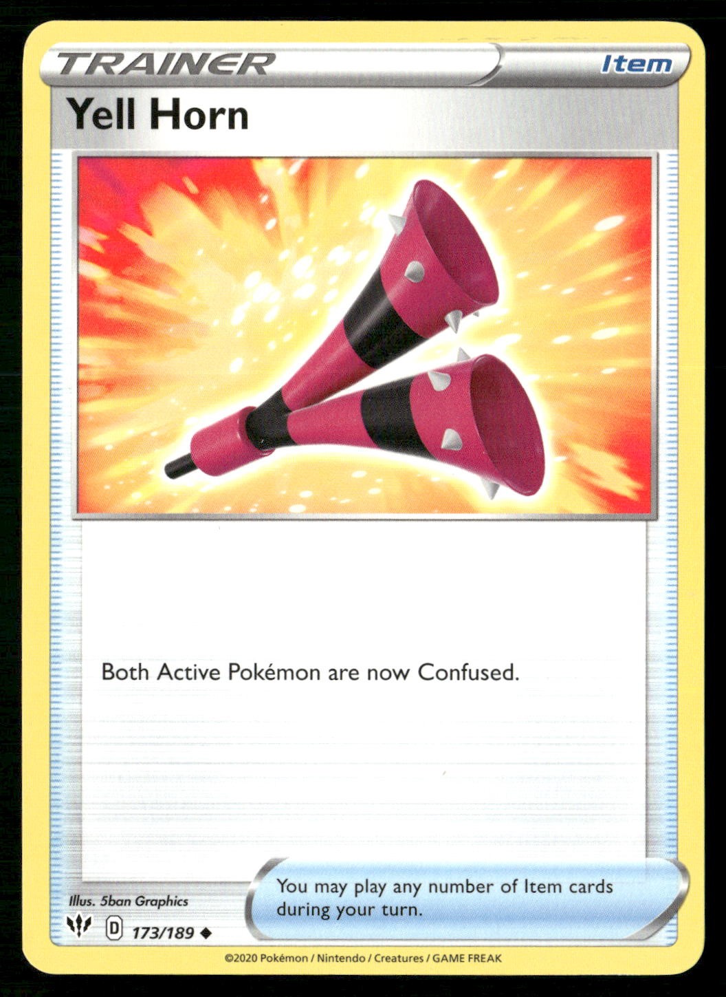 Yell Horn 173/189 Pokemon non comune oscurità fiamme quasi come nuovo