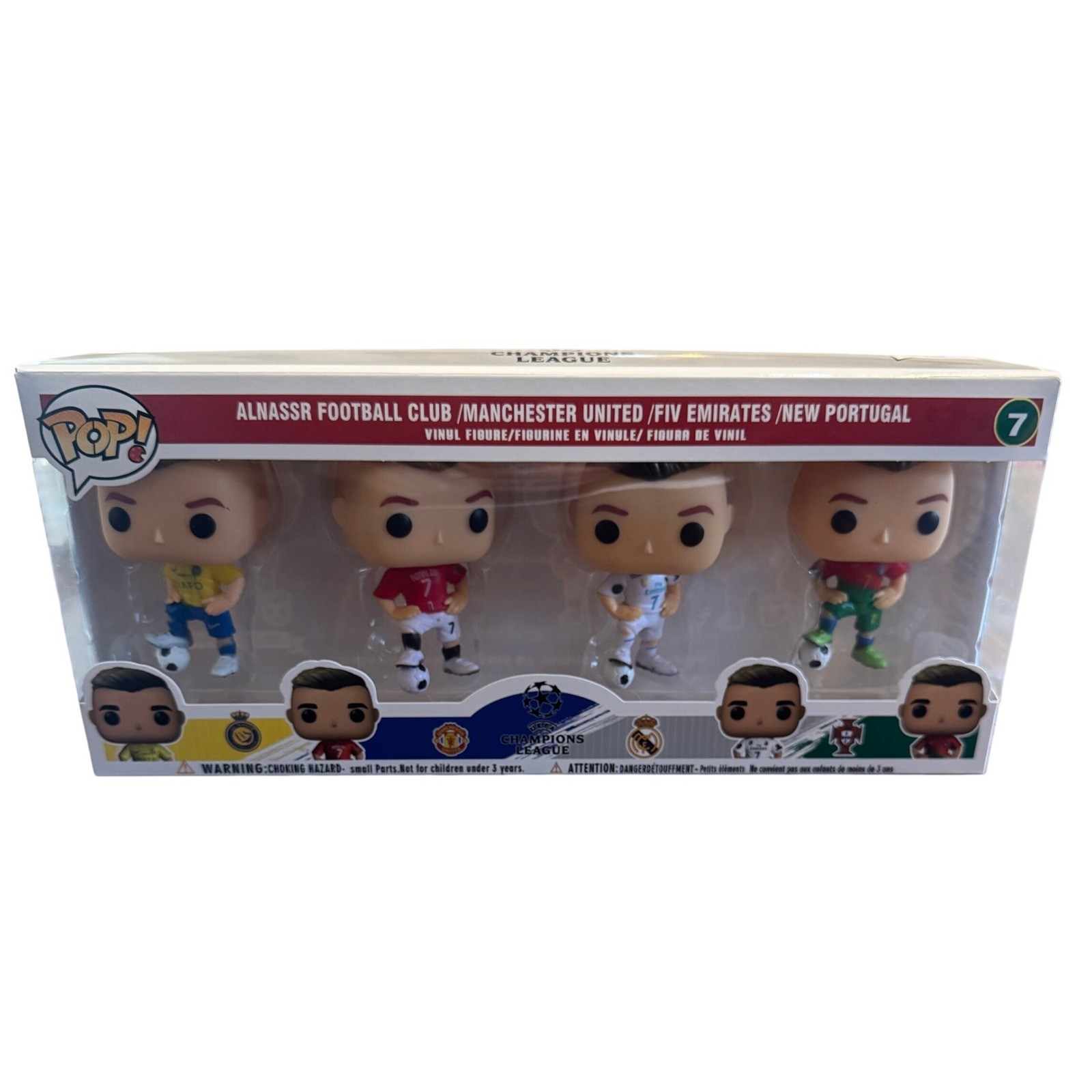 NIB Cristiano Ronaldo Figures Set Of 4 Dolls UEFA Champions League T-740 RARE
