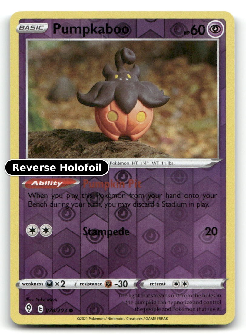 Pumpkaboo Reverse Holofoil SWSH07: Evolving Skies 076/203 LP Pokemon