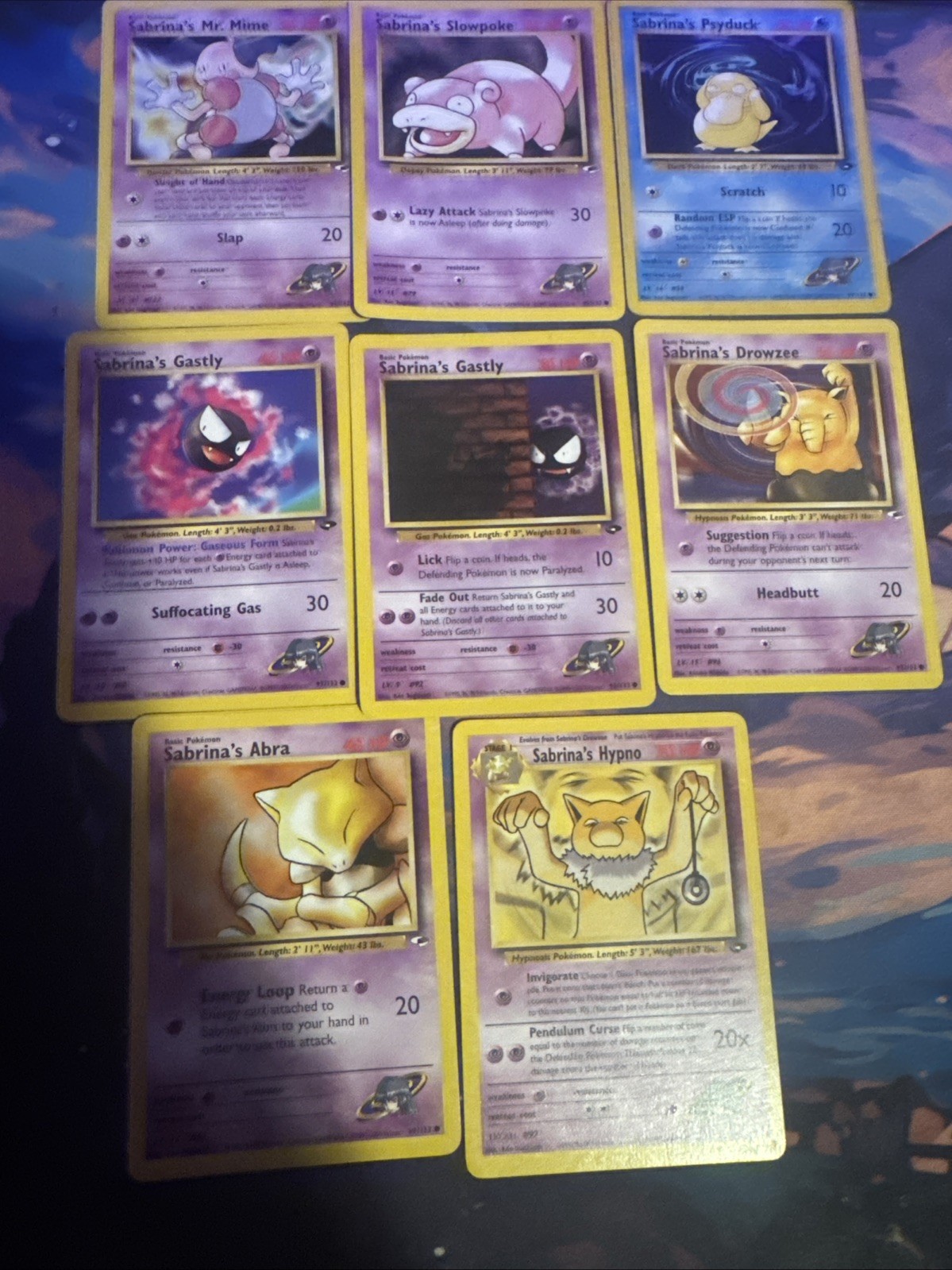 Sabrina's Hypno 56/132 Gym Challenge Regular Set of 9 Pokemon TCG