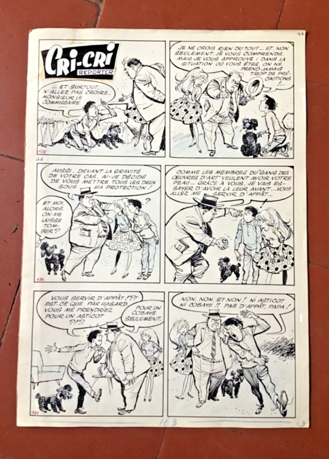 GLOESNER. Cri-Cri Reporter. Planche 44 publiée dans Nano et Nanette. 25 x 35,5