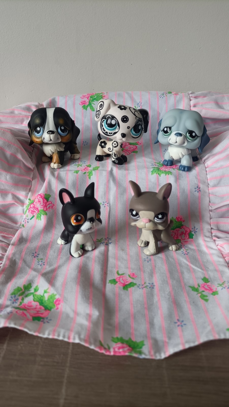 Lotto 5 Littlest Pet Shop LPS Boston Terrier Dalmata #1613 Saint-Bernard Hasbro