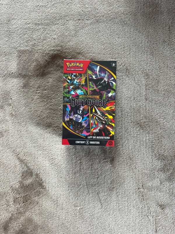 Lot de 6 Boosters Pokémon Méga-Évolution Nuit Noire ME5 – Neuf scellé FR