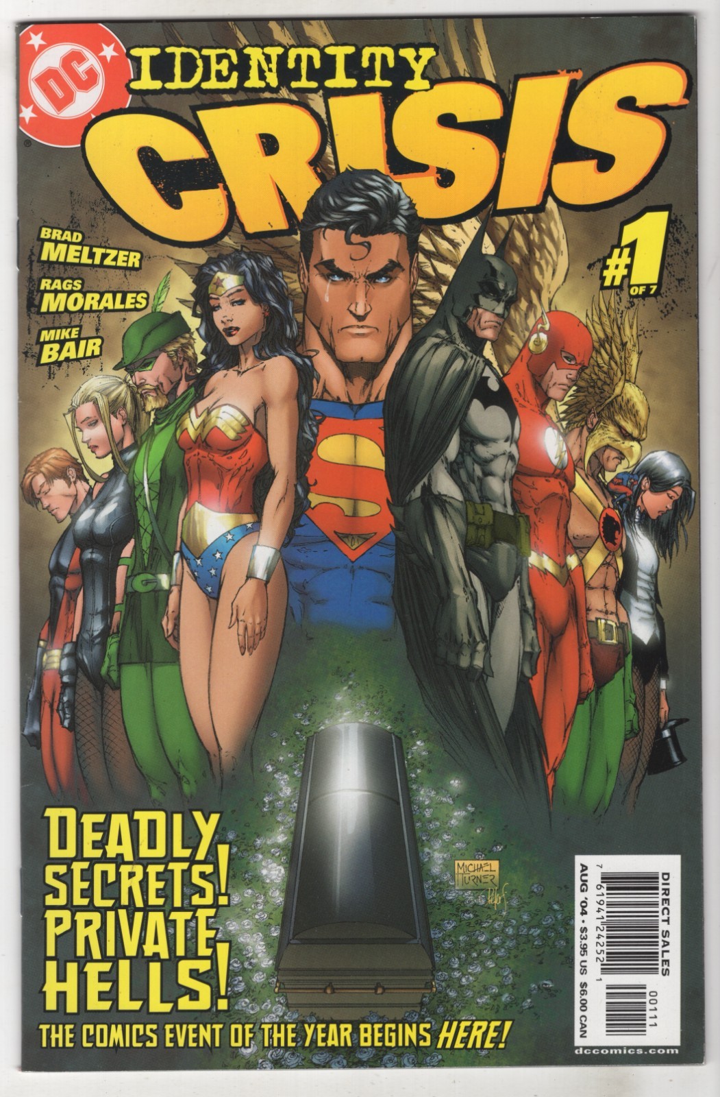 Identity Crisis #1 (Aug 2004, DC) Brad Meltzer, Rags Morales, Michael Turner Do