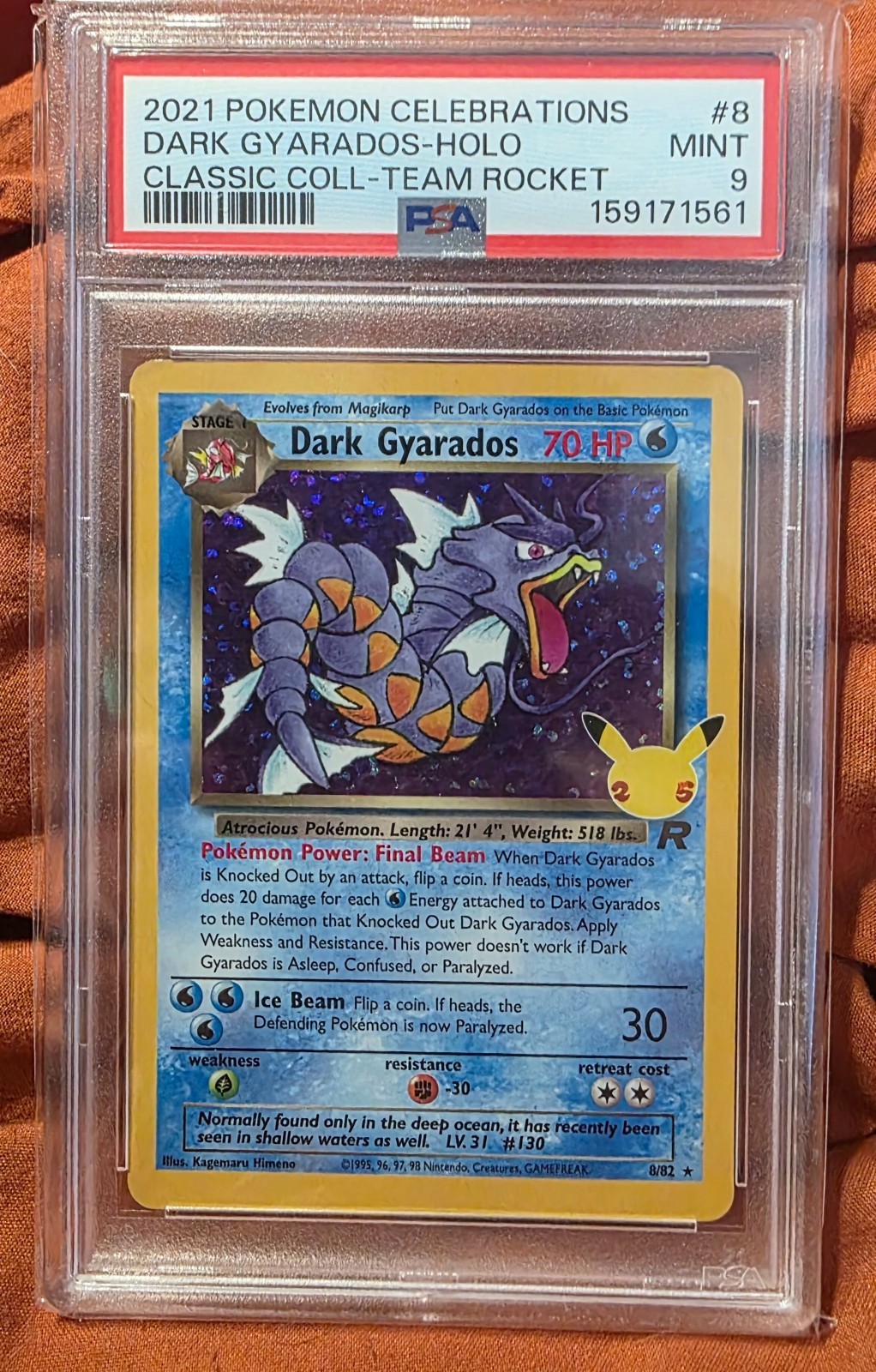 Pokemon Celebrazioni 2021 Dark Gyarados Holo #8 Collezione Classica PSA 9