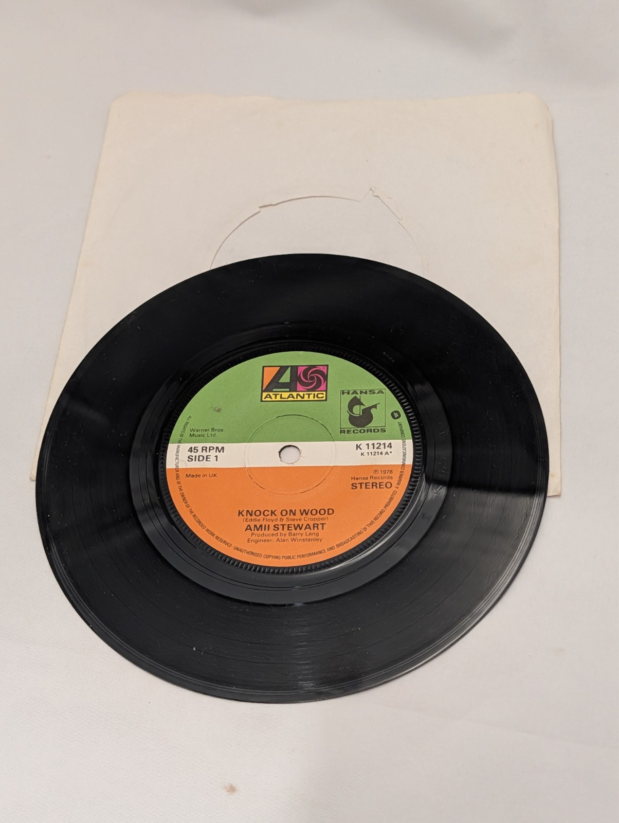 amii stewart - knock on wood 7" vinyl record 45 rpm 1978