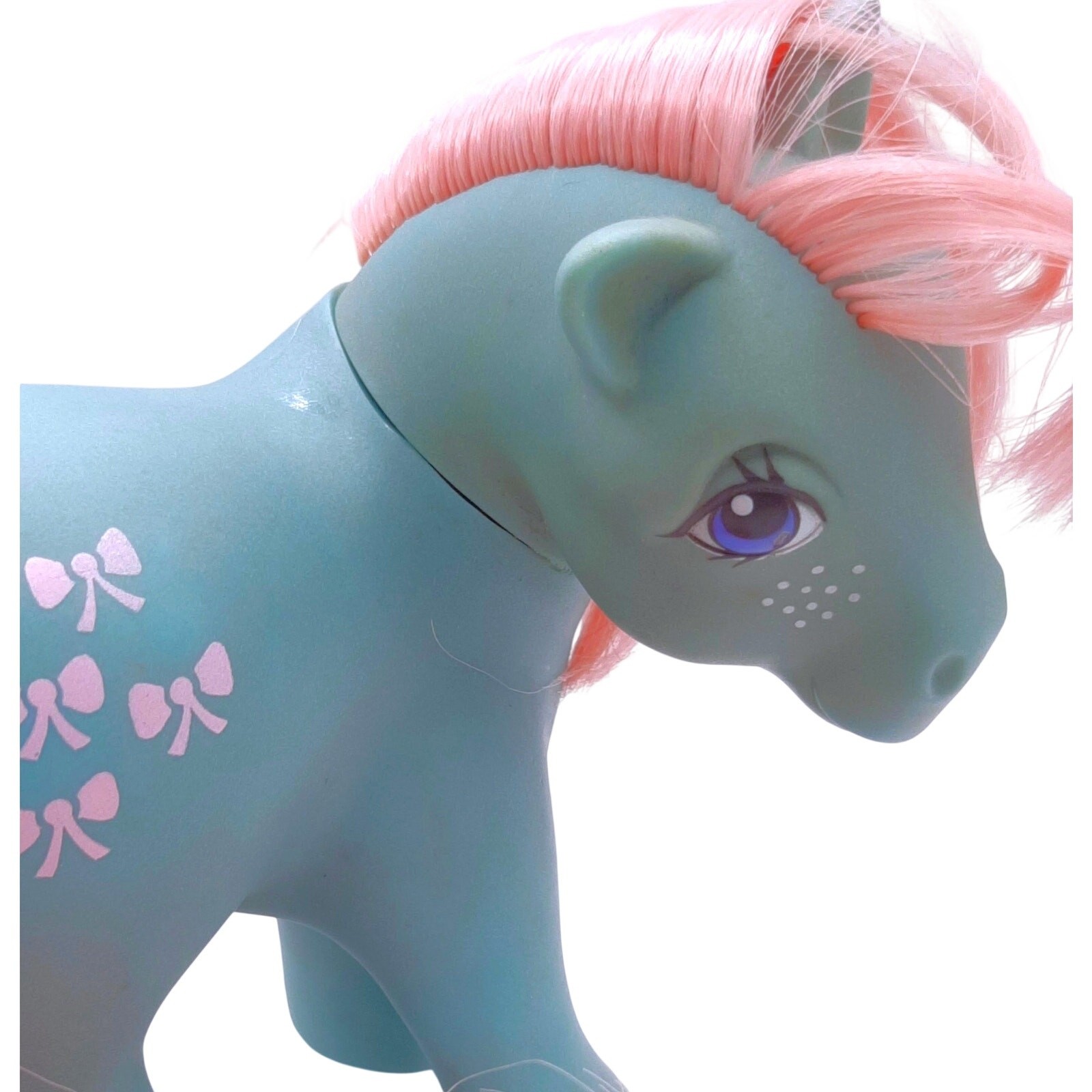 My Little Pony G1 Bow Tie Earth Blue Bows Pink Hair Vintage Hasbro MLP