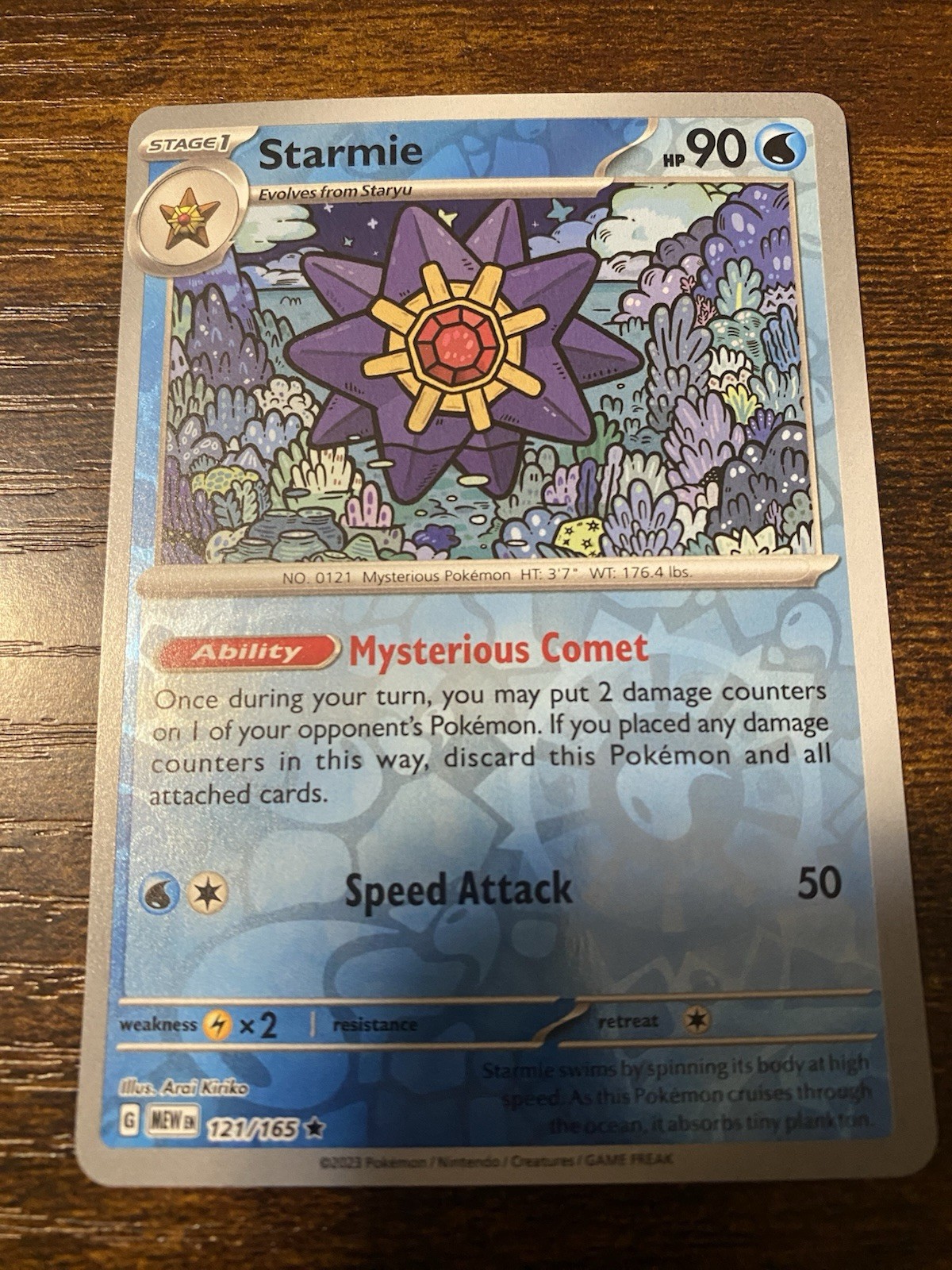 Starmie 121/165 Raro 151 Pokemon Reverse Holo leggermente giocato
