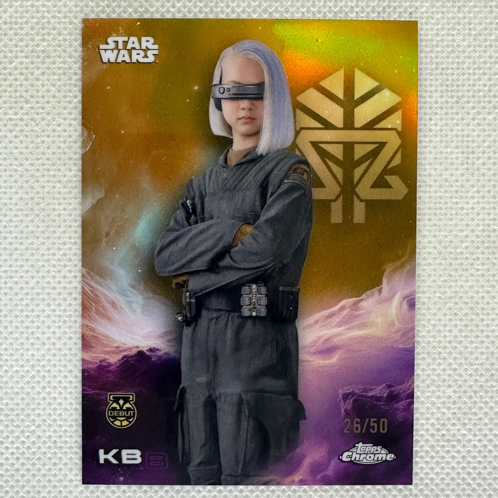 2025 Topps Chrome Star Wars #128 KB rifrattore oro /50 debutto
