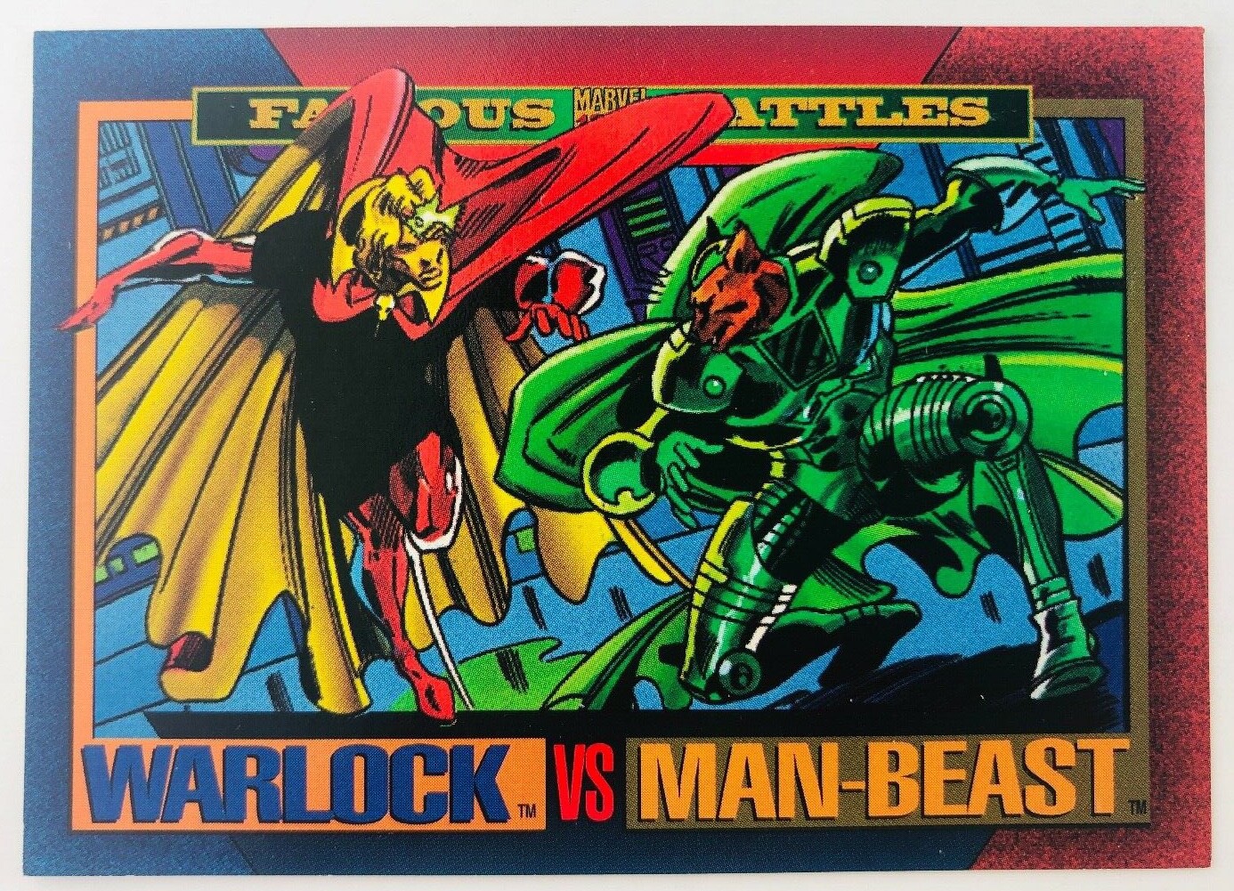 1993 Marvel Super Heroes di Skybox #171 Battaglie Famose Stregone vs Uomo-Bestia