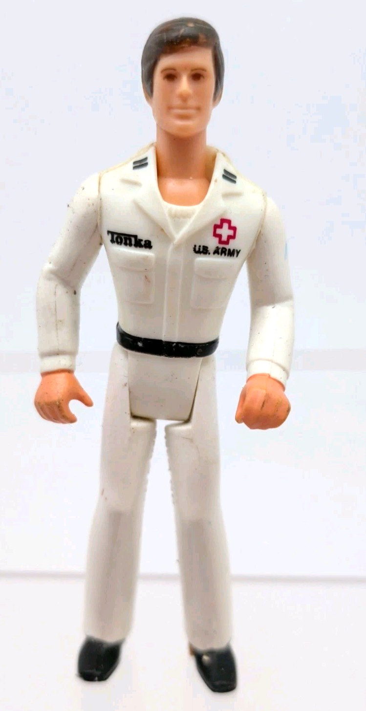 Vintage 1982 Tonka Rapid Deployment Team Army Medic Brown Hair Action Figure