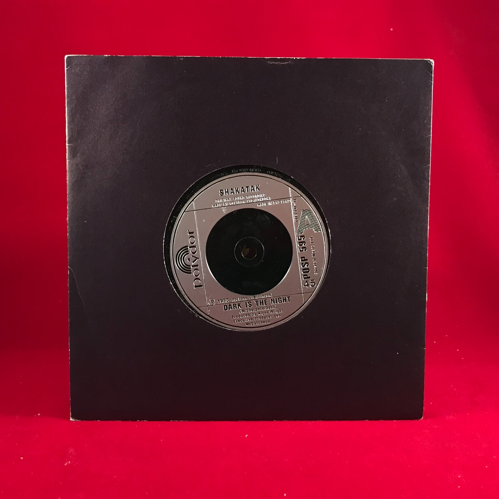 SHAKATAK Dark Is The Night 1983 UK 7" vinyl single I Lose Myself, remix original