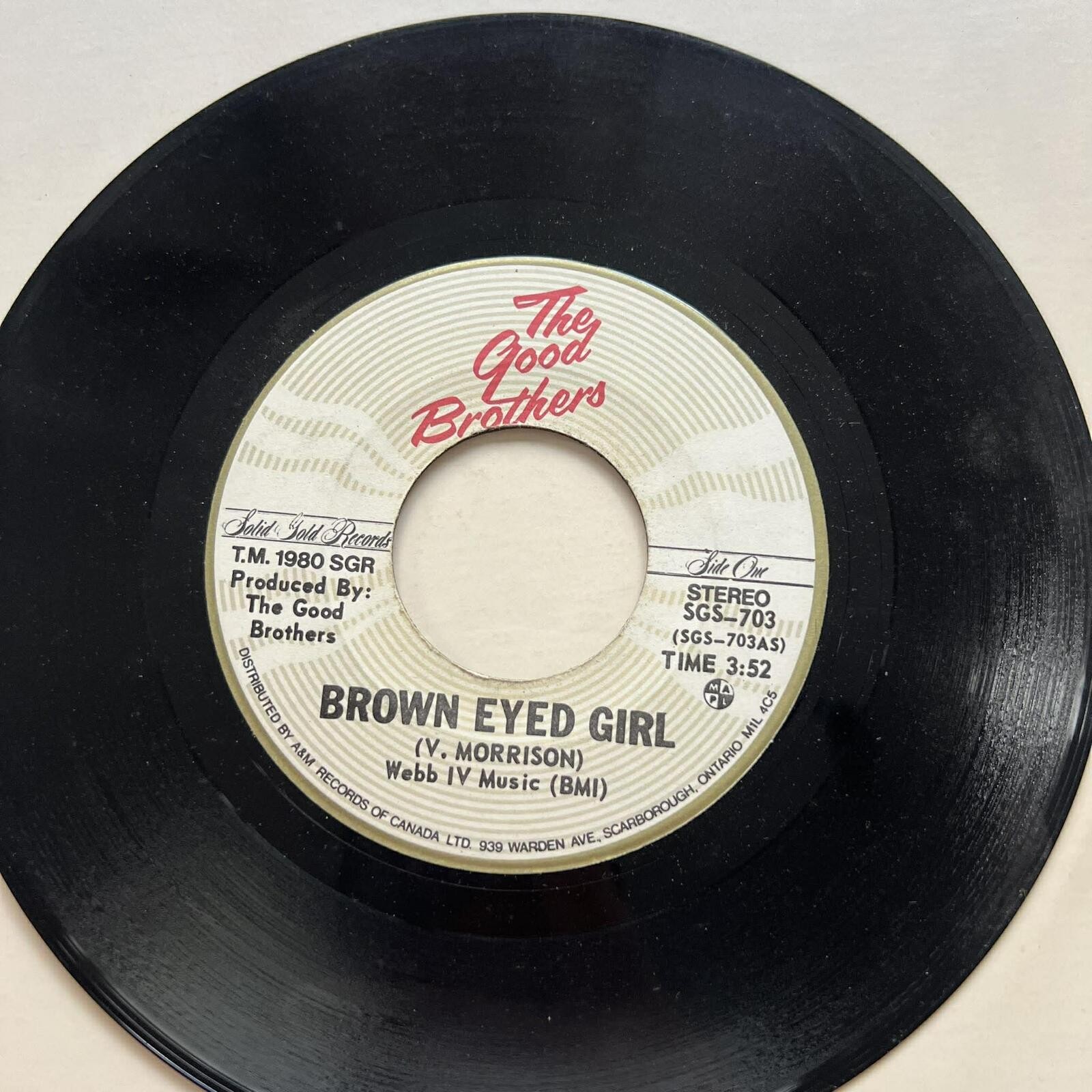 The Good Brothers  – Brown Eyed Girl/Ol' Kentucky 45rpm 7' Vinyl Record R60