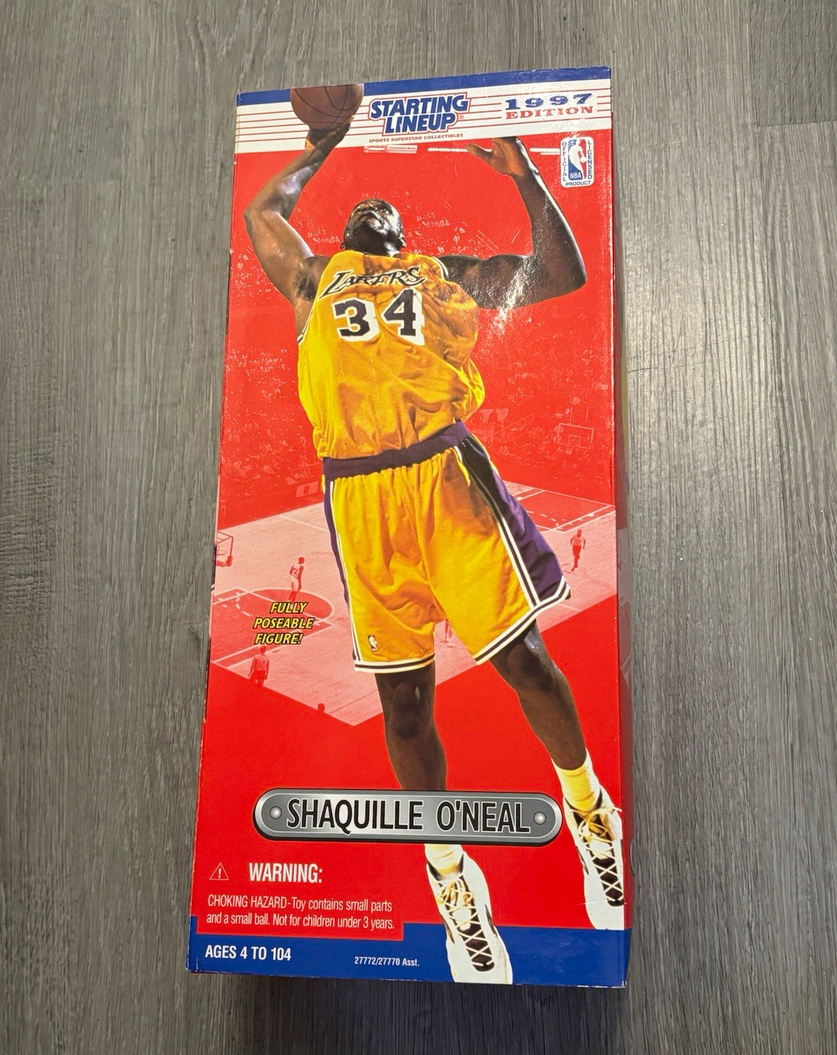 Modellino Shaquille O'Neal Los Angeles Lakers 1997 Starting Lineup Poseable NUOVO