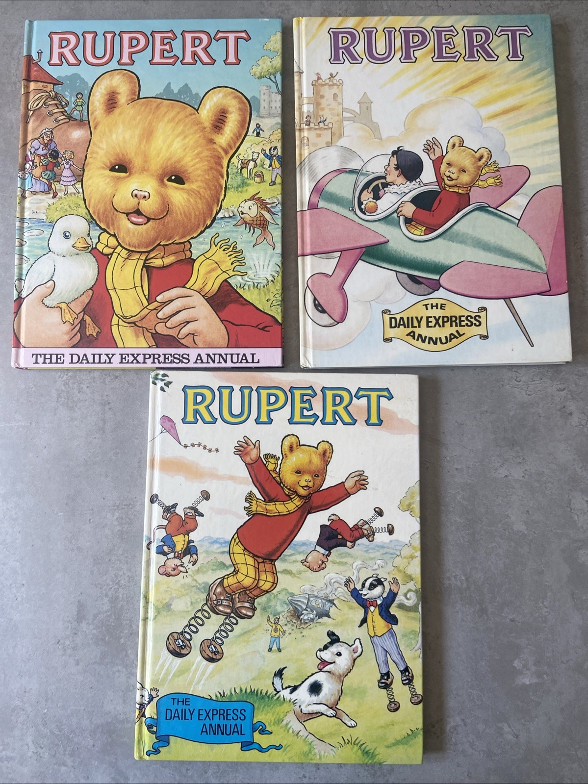 3 Rupert The Bear Annuals 1981-1982-1983 VGC Daily Express Hardbacks