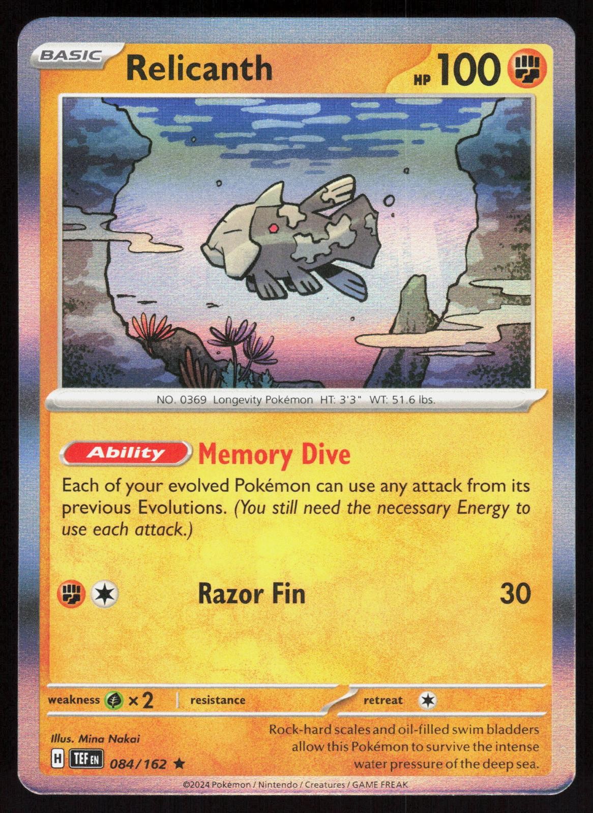 Temporal Forces Relicanth 084/162 Raro Pokemon Holo quasi nuovo/m