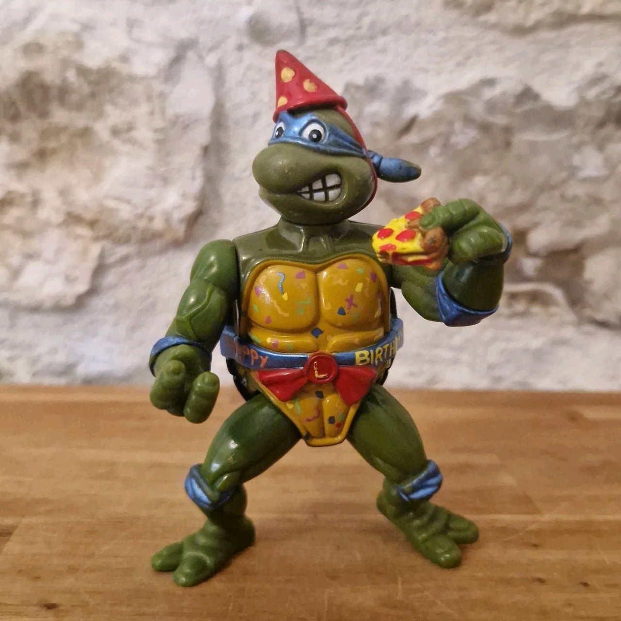 TMNT VINTAGE FIGURINE LEONARDO HAPPY BIRTHDAY PLAYMATE TORTUE NINJA MIRAGE 1992