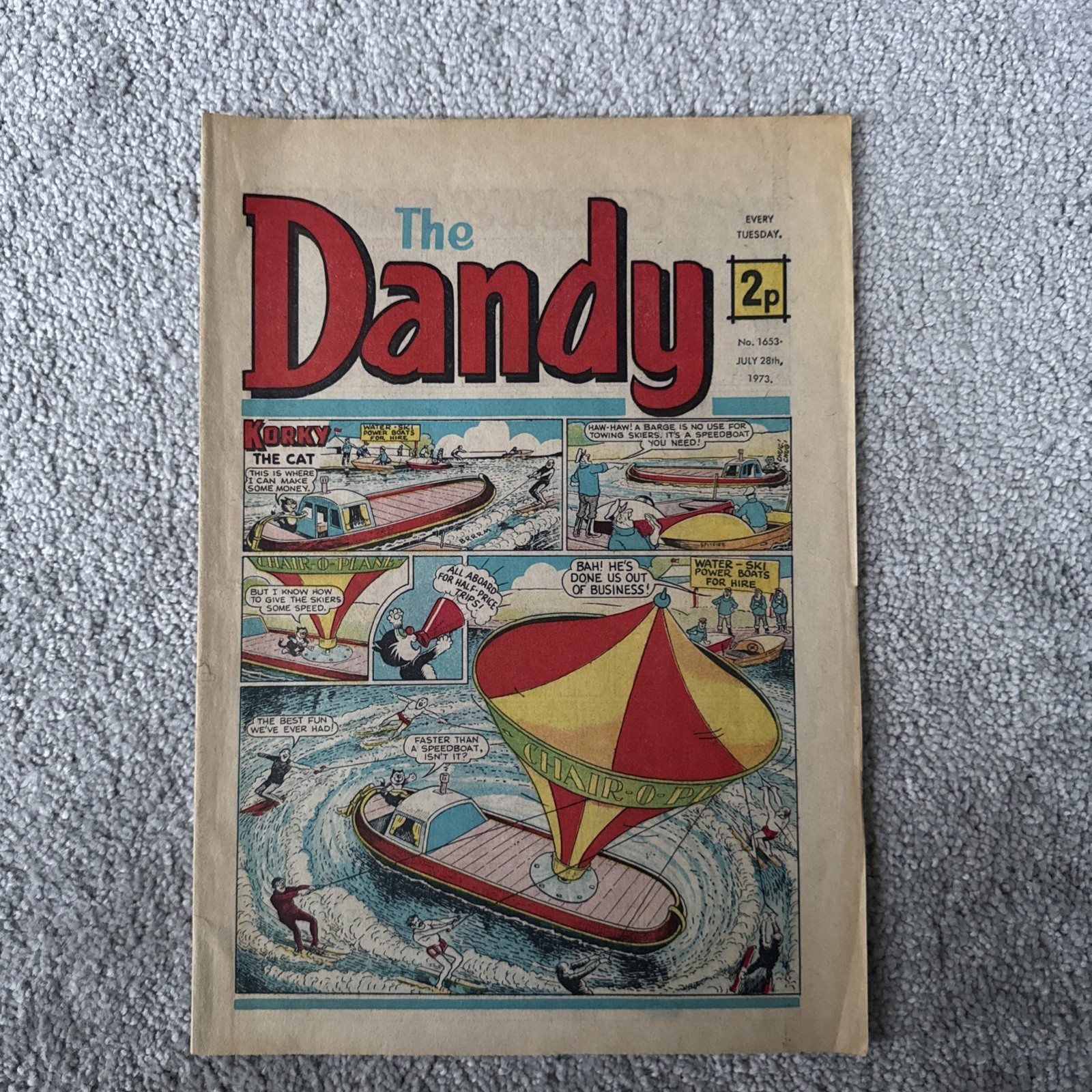 Dandy Comic No 1653, July 28th 1973, Korky the Cat, Birthday Issue