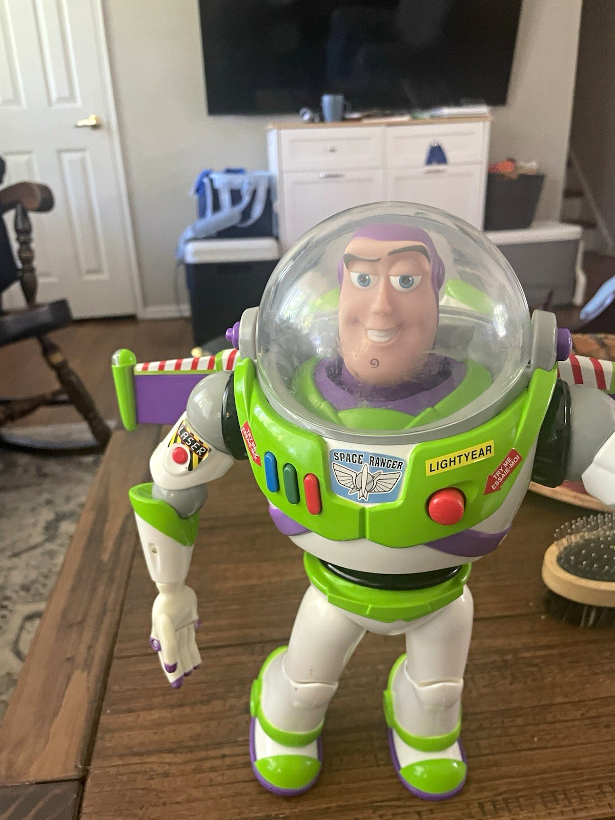Modellino Disney Pixar Toy Story Buzz Lightyear con ali bianco verde viola