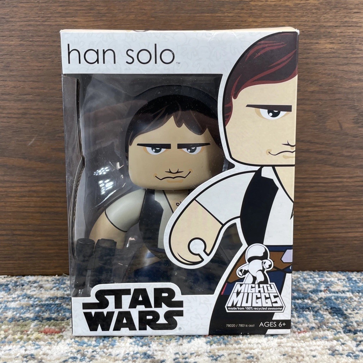 Star Wars Mighty Muggs Han Solo Hasbro figurina in vinile. 2007 nuovo con scatola