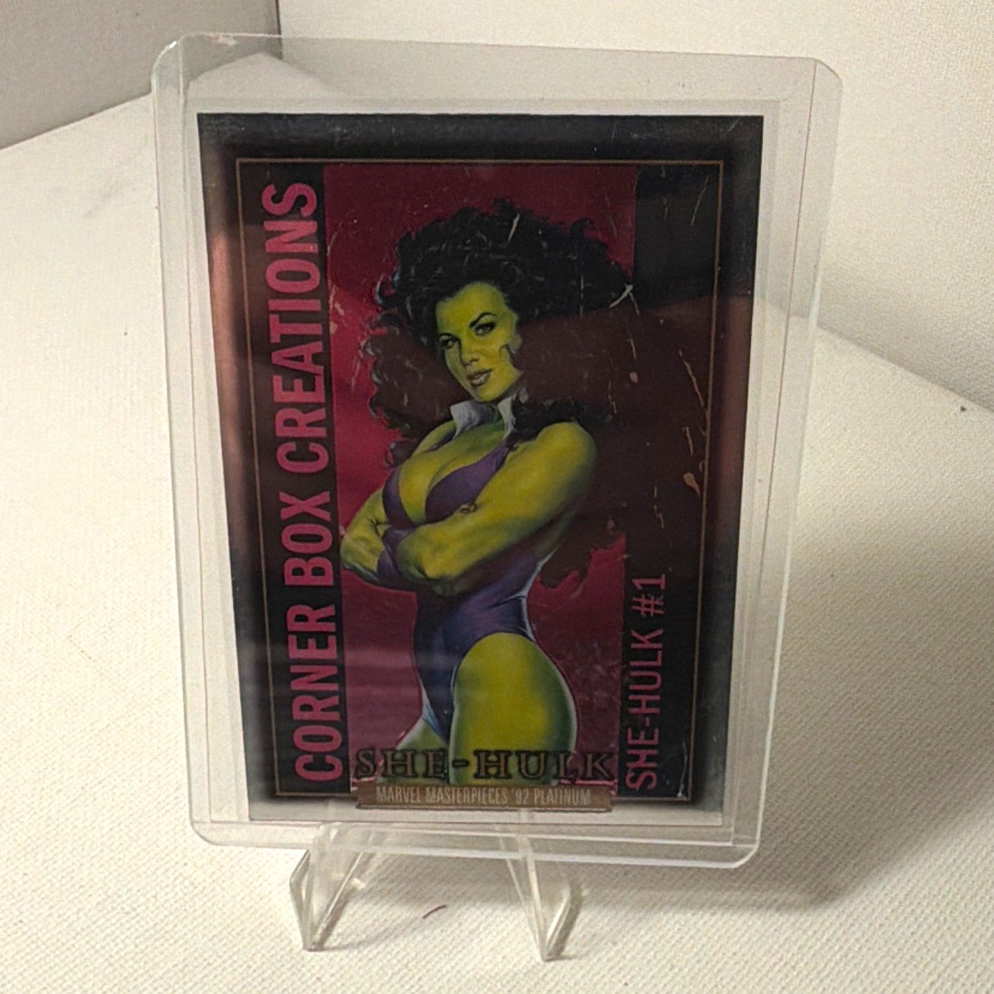 SkyBox 2024 Marvel Masterpieces '92 Platinum She-Hulk Corner Box Creazioni CB-10
