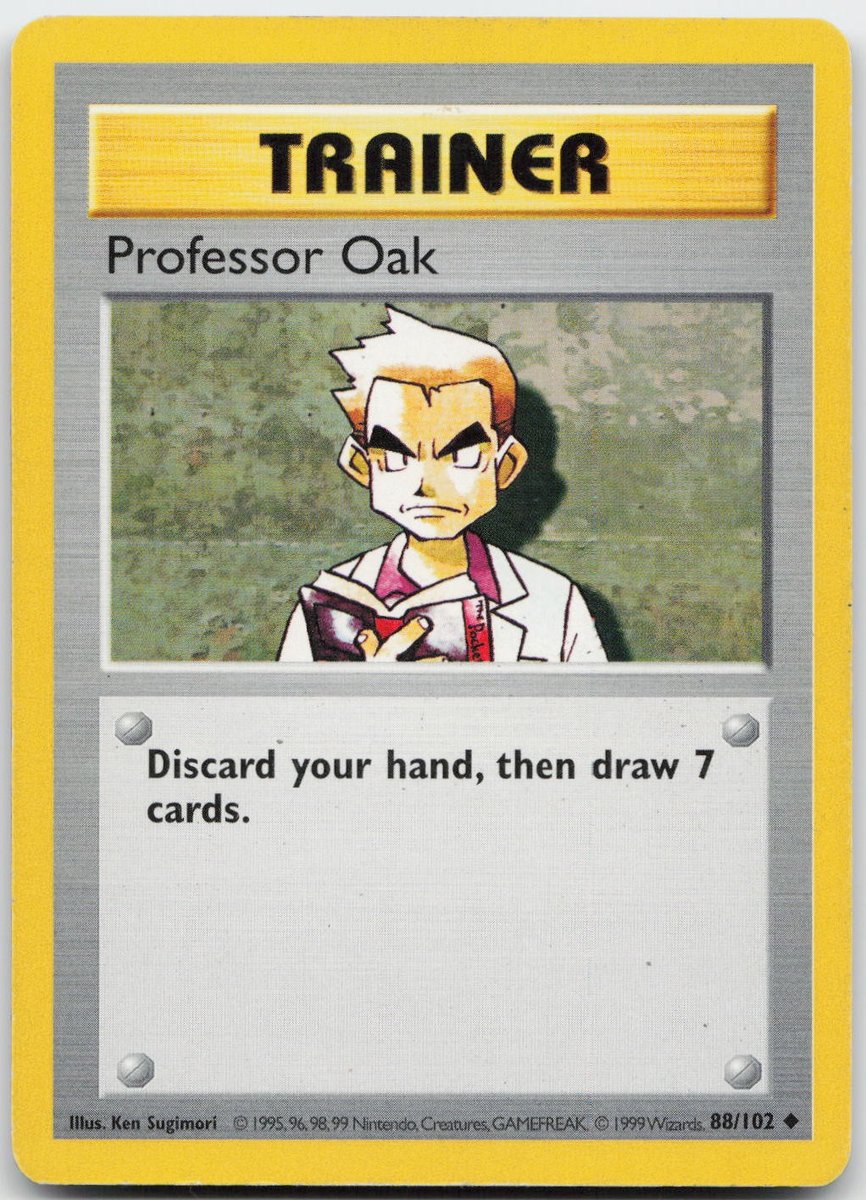 Professor Oak 88/102 Set Base Non Comune Pokemon Senza Ombre LP Illimitato