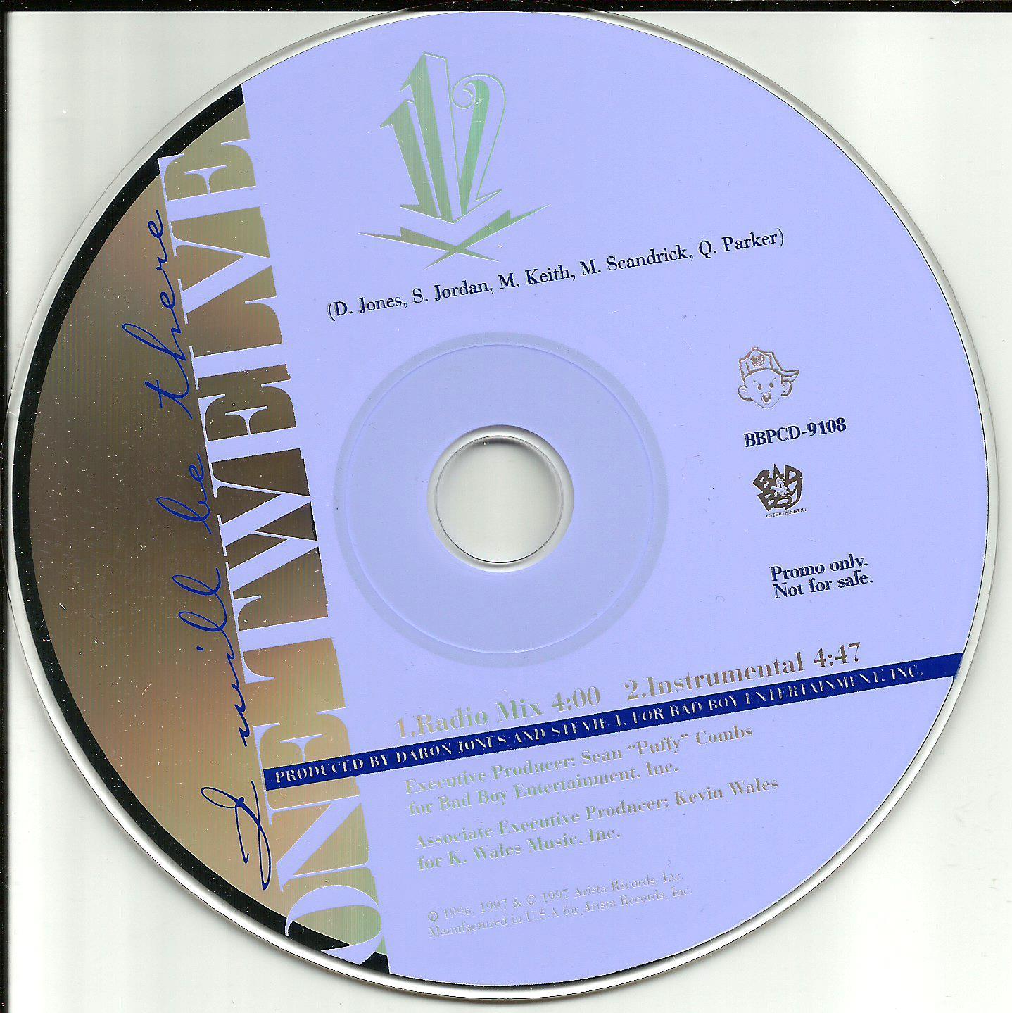 112 ONE TWELVE I will be there w/ RARE MIX & INSTRUMENTAL PROMO DJ CD Single 97