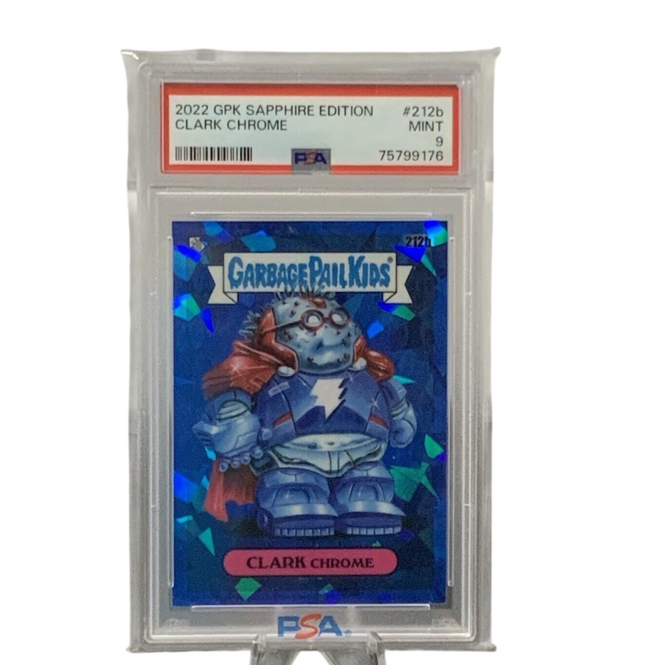 Topps GPK Sapphire Edition Clark Chrome 212b Cartoncino Blu PSA 9 come nuovo