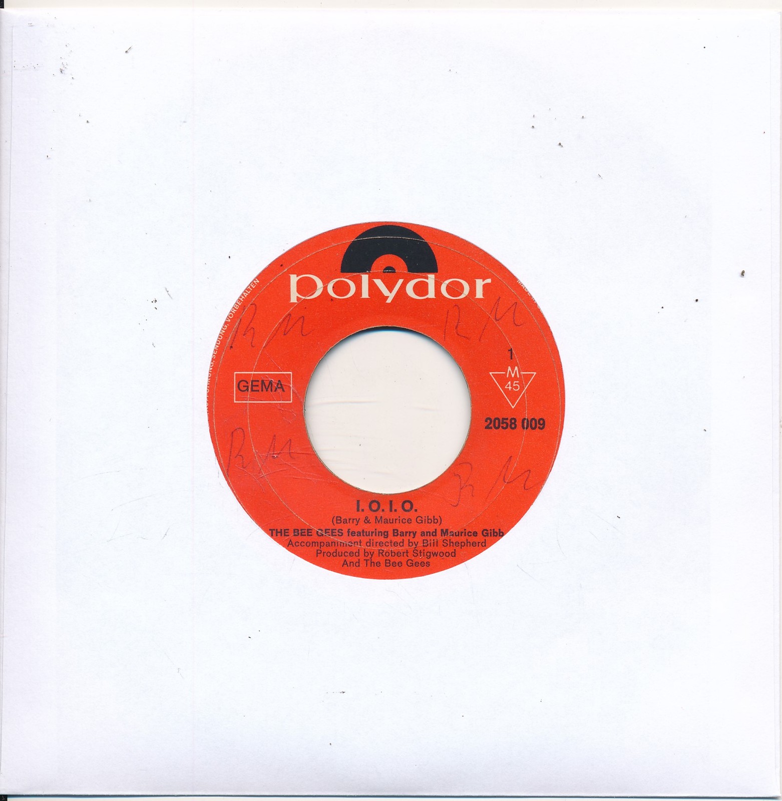 I.O. I.O. - Bee Gees - Polydor 2058009 - LC Single 7" Vinyl 179/08