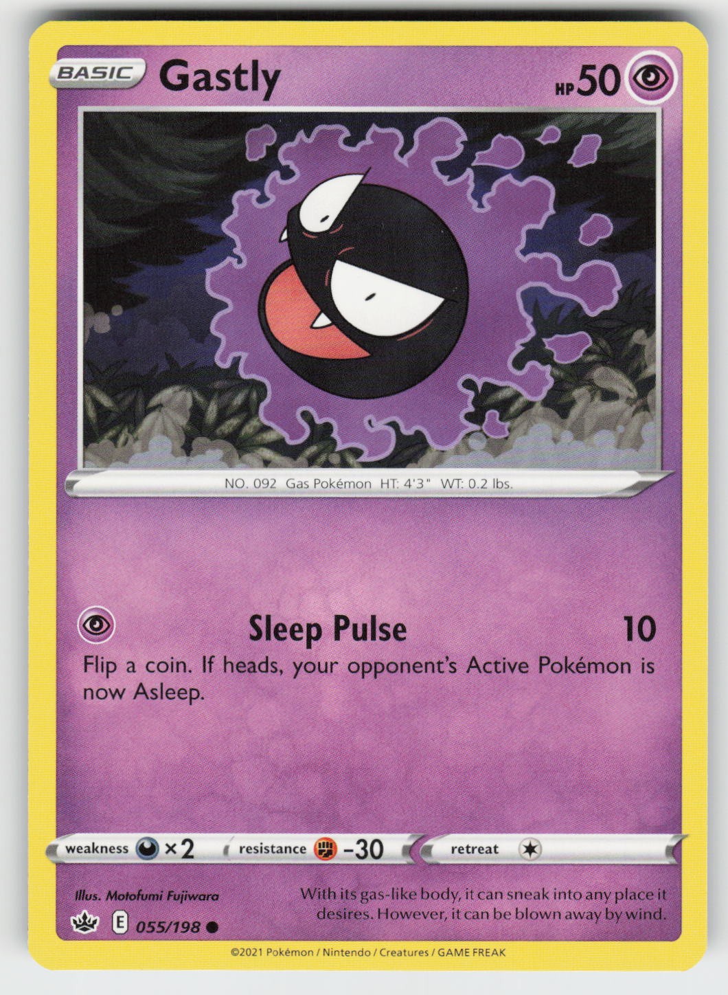 Gastly Common SWSH06: Chilling Reign 055/198 NM