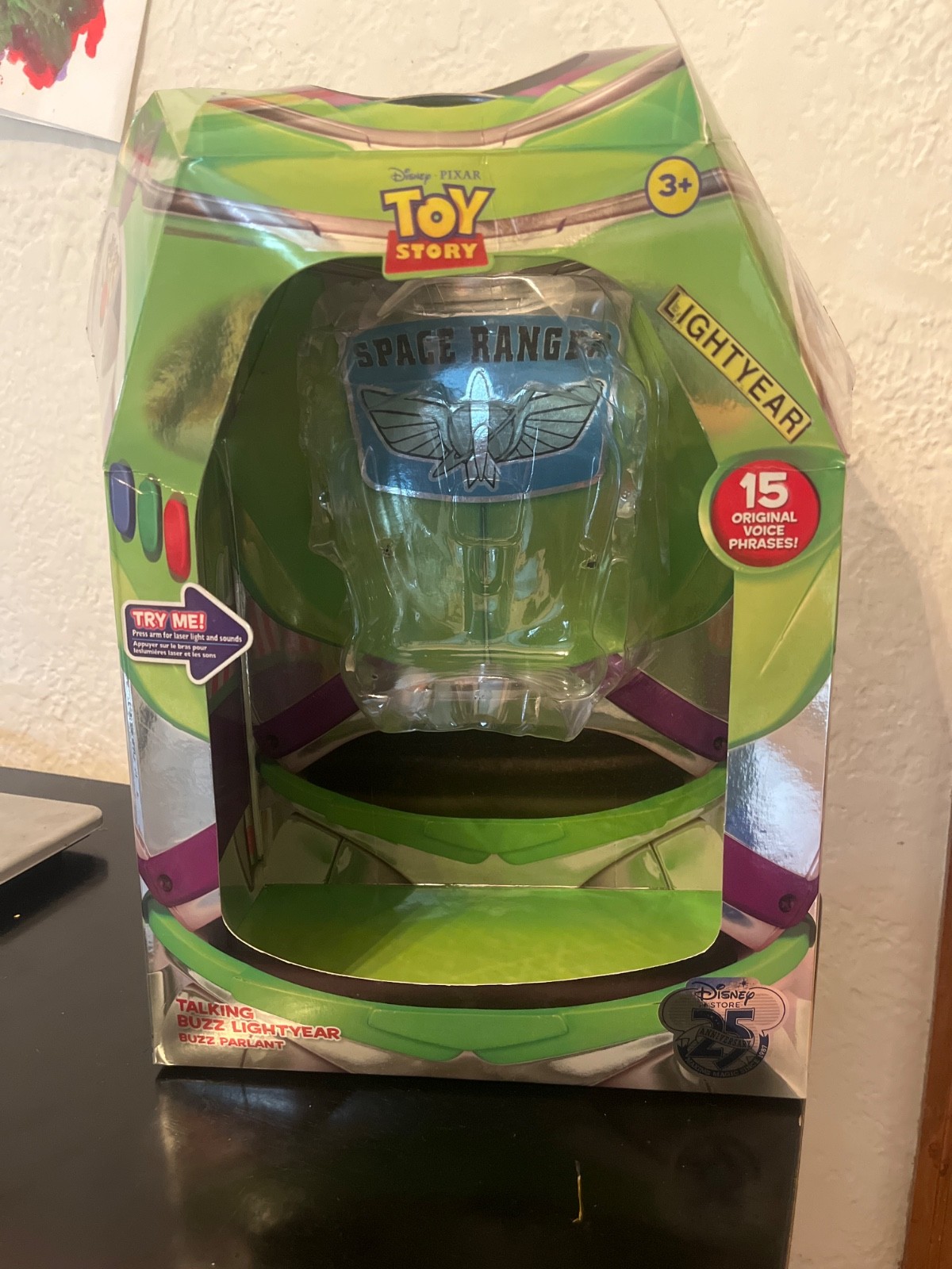 25th Annviersary disney store Buzz Lightyear Box only